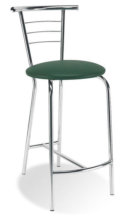 Arancia hocker bar stool, black vinyl, chrome frame