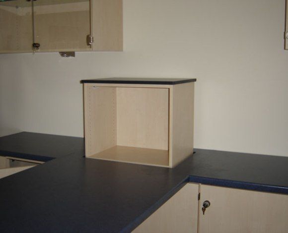 Small Office Arrangement - Desk and Storagewall