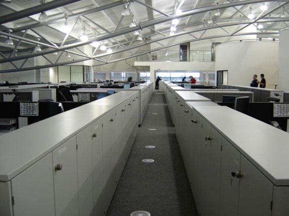 View Between Rows Of Cupboards