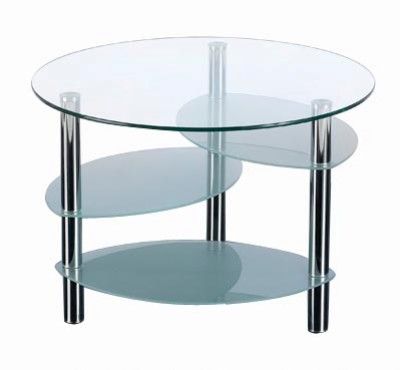 Round Glass Three Tier Coffee Table