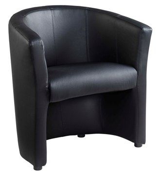 Leather faced double seat reception Sofa