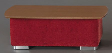 Rectangular coffee table, beech feet, Grp 2 fabric