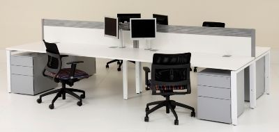 Viga Four Rectangular Desk Cluster