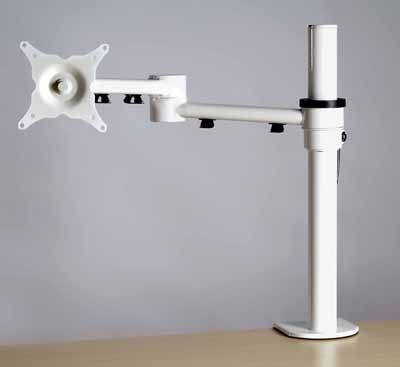 Height Adjustable Monitor /Screen Arm White #