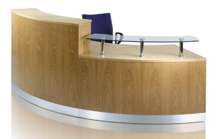 Fusion Curved Reception Desk in Oak Veneer