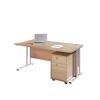 Narrow Rectangular Desk, shown with pedestal at extra cost