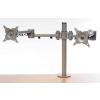Height Adjustable Monitor Arm, 2 Screens Silver # - view 1