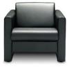 Aries Single Seat Sofa in Std Black leather - view 1