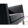 Odessa 2 Seat Executive Sofa, Black leather/ Inox - view 3