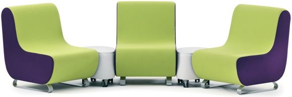 Parade Modular Seating Units With Petal Mobile Tables