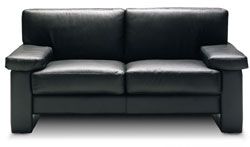 Taurus Two Seat Sofa in Std Black leather
