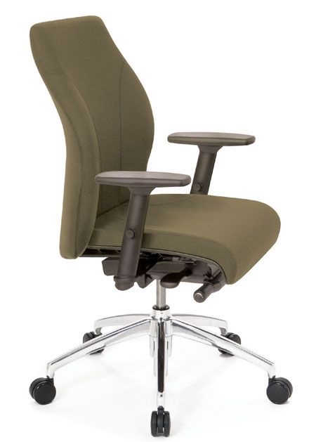 TAS Medium Back Synchro Task Chair, Adj Arms, Grp 0 Fabric