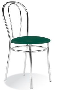 Tulipan chrome caf� chair black vinyl seat (x 2)
