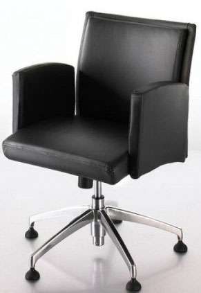 Vela Conference Chair, Med Back Auto-swivel,Foot, leather