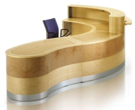 Curved Maple Reception Desk With Counter