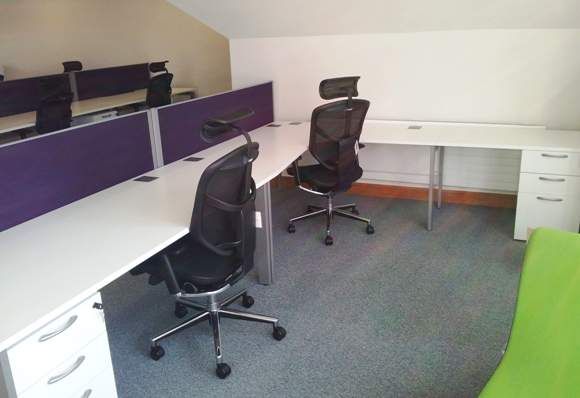 Corner Desks With Adjacent Desks and Returns