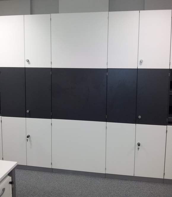 White and Black Slate Finished Cupboards