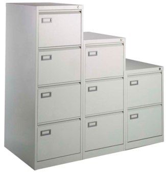 Metal Office Filing Cabinet, Steel Executive Flush Front Version