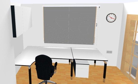 Home Office Design Rendered Front View
