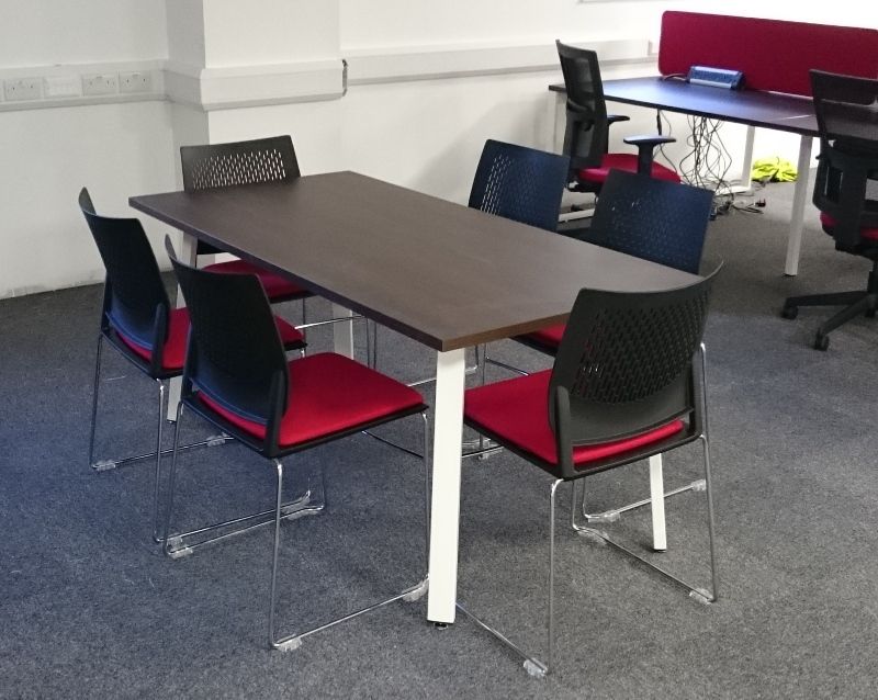 Rectangular Chestnut Finish Meeting Table