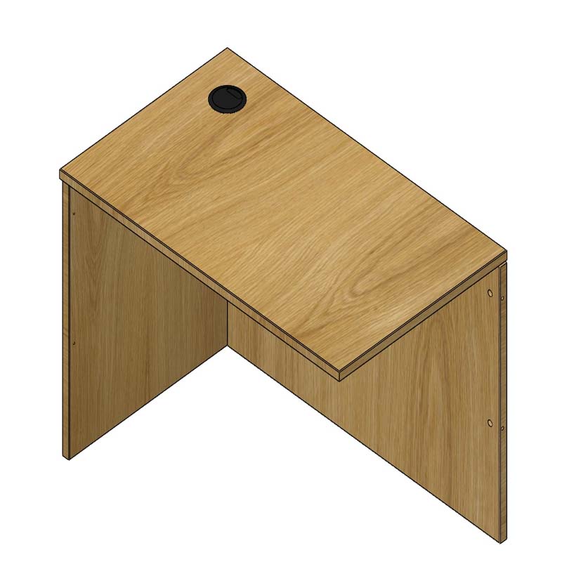 Extension Desk Wood Veneer Finish Panel Leg