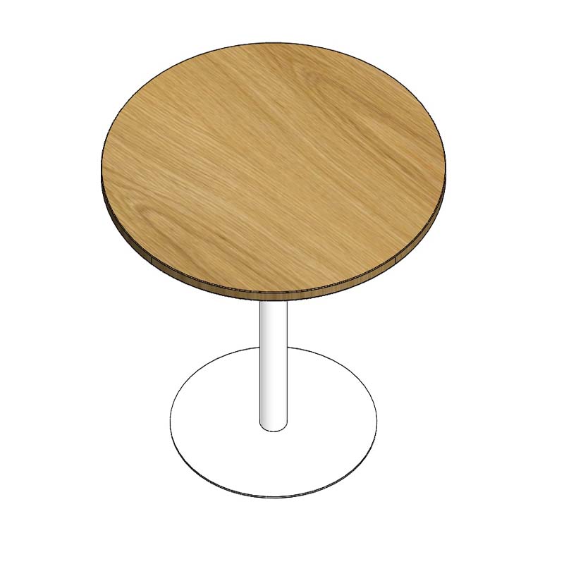 Avid Circular Wood Veneer Meeting Table with Trumpet Base