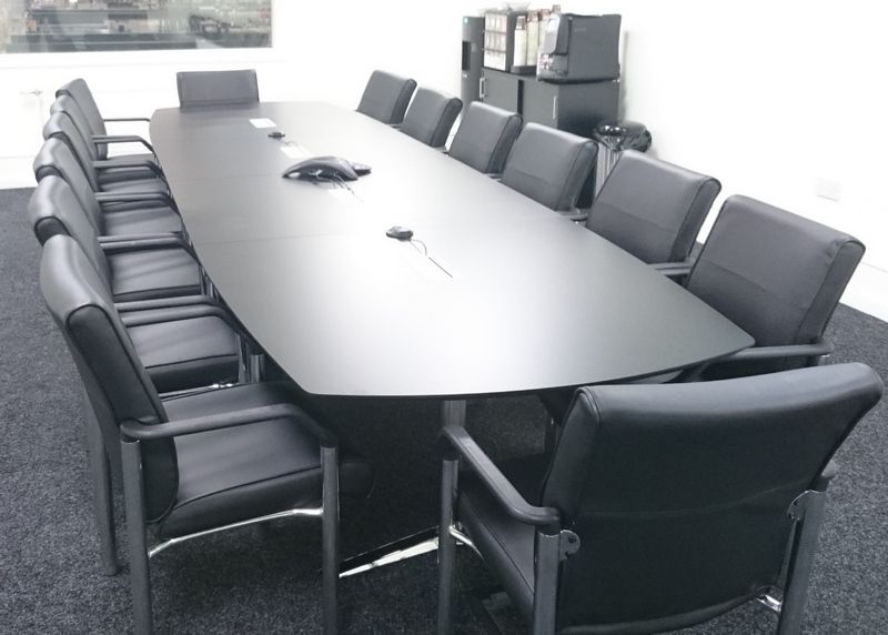 Boardroom Meeting Table in Black Finish with Chrome Legs