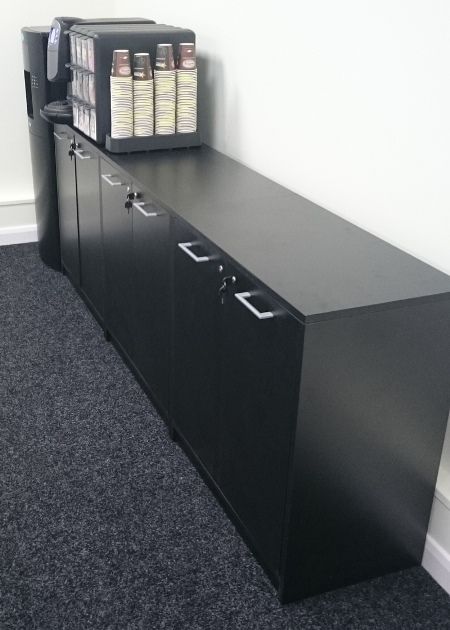 Low Cupboards with Integral Fridge In Boardroom