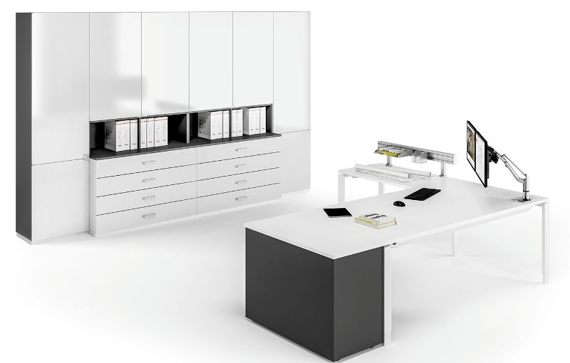 Office Design Using Solos Desk and Allvia Storage