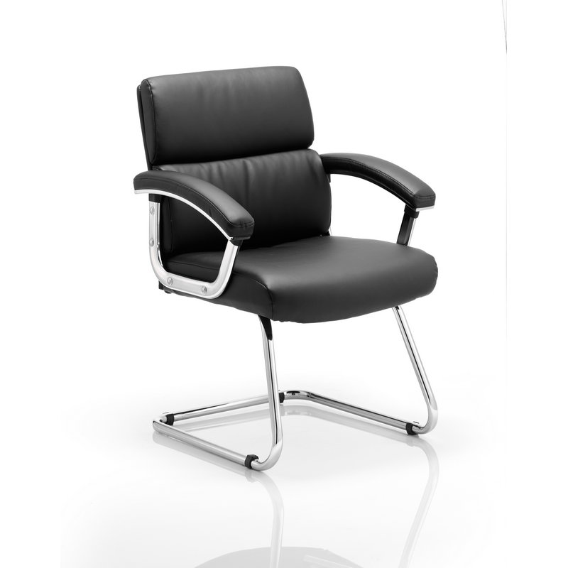 Desire Cantilever Chair With Arms #Black/White