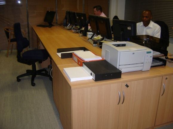 Dealer Desk and Storage Cupboard