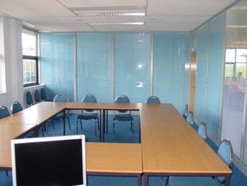 Glass Partitions Forming Training Room