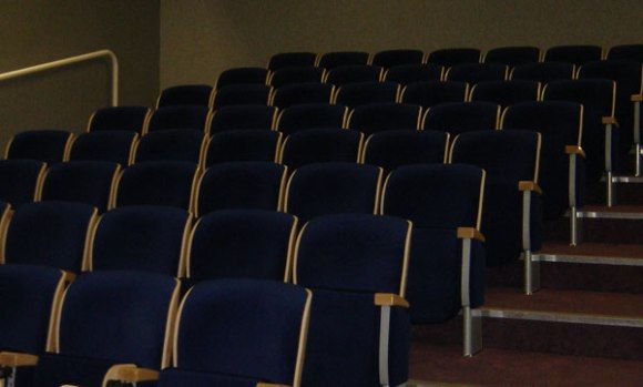 Blue fabric on Beech Chairs