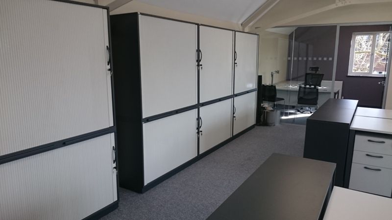 Side Opening Tambour Storage Cupboards