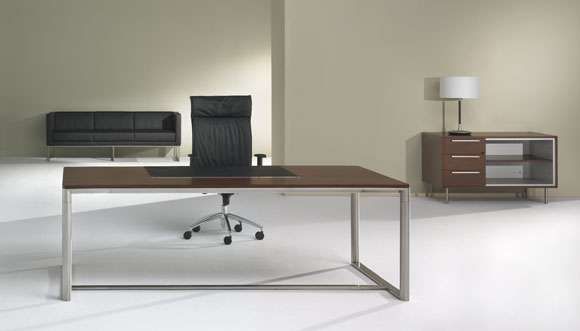 Diktat Executive Desk in Mahogany Veneer