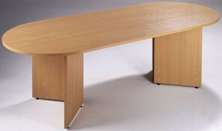 D-End Boardroom Table M25 2400x1000, Wood Legs