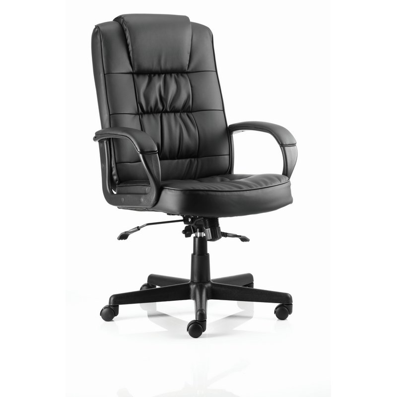 Moore Executive Chair Black Leather With Arms