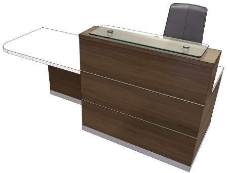 Eclypse Walnut and White Office Reception Desk