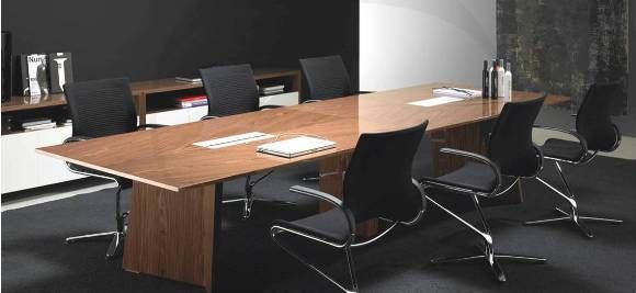 Origami Meeting Table In Walnut Veneer