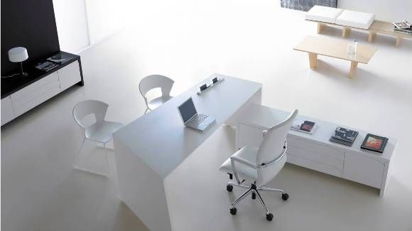 White Lacquered Origami Executive Furniture from Guialmi
