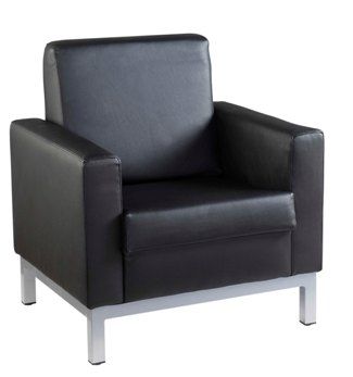 Helsinki Leather Faced Reception Sofa Single Seat (DD*)