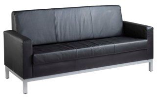 Helsinki Leather Faced Reception Sofa Three Seat (DD*)