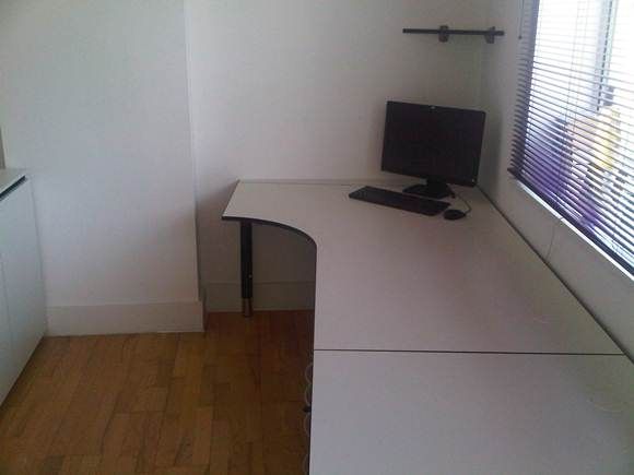 End view of desks