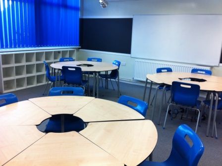 View Of Classroom Tables and Chairs