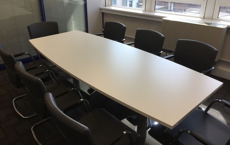 Barrel Shape Meeting Table with Stainless Steel Bases