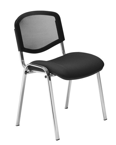 ISO Guest Chair, Chrome Frame, Mesh Back, Grp1
