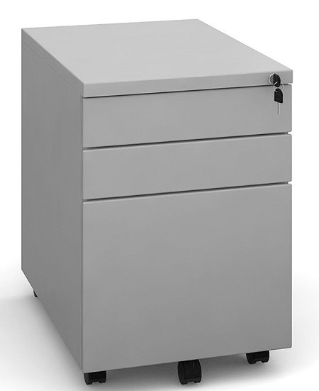 Slimline Steel Mobile Pedestal Drawer Unit, Box, Box, File Dwrs