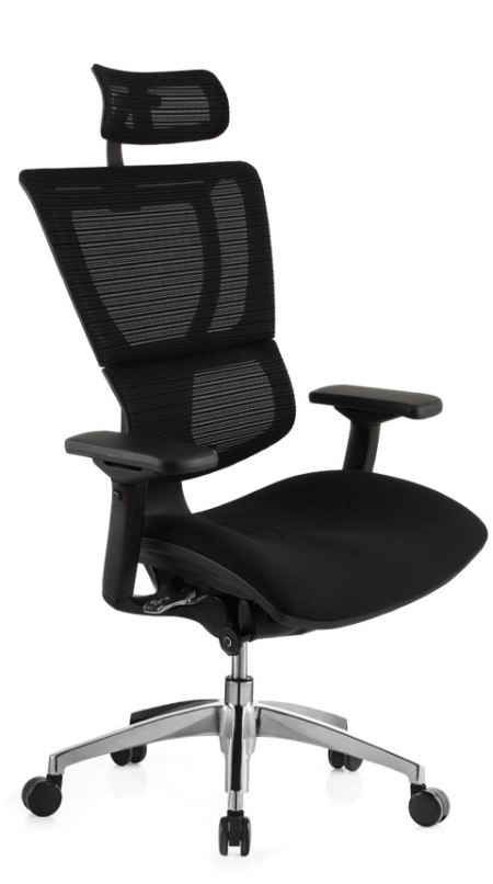 Mirus Ergonomic Chair Mesh/Fabric Black Frame with H/rest