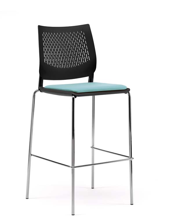 Vibe 4 Leg Bar Stool Upholstered Seat No Arms, Grp 1