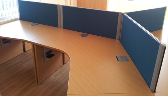 View of 120 Degree Ergonomic Corner Desks